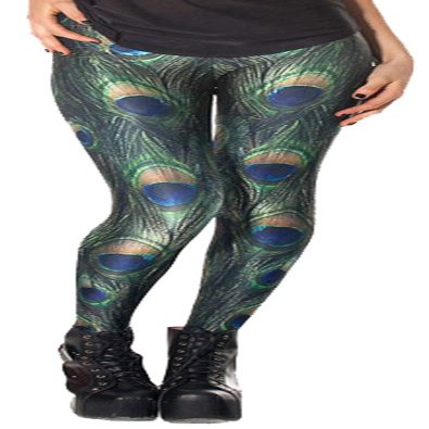 Sister Amy Women's Digital Skull Printted Ankle Elastic Tights Legging Dark Green Peacock US M