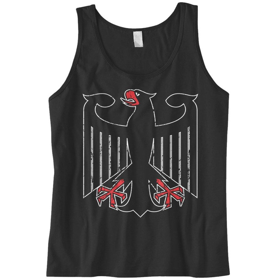 Cybertela Men's German Coat of Arms Eagle Tank Top (Black, Small)
