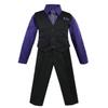 Luca Gabriel Toddler Boys' 4 Piece Pinstripe Vest Shirt Tie Pant and Hanky Set Purple - 4t view 1