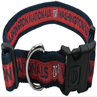 MLB Washington Nationals Licensed PET COLLAR- Heavy-Duty, Strong, and Durable Dog Collar. Available in 29 Baseball Teams and 4 Sizes