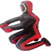MatArts MMA Grappling Dummy BJJ jiu jitsu Training Punching Bag Combat Sports Judo Karate Taekwondo Leather Wrestling Buddies Boxing Dummy for Multiple Drills (Leather Black / Red, 70" (6 Feet)) view 3