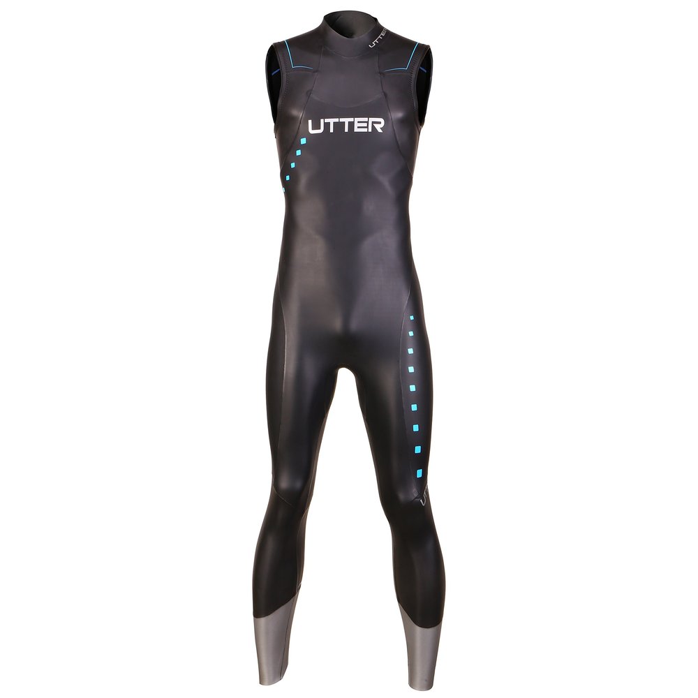 UTTER Galaxy Man Sleeveless John 5mm Smooth Skin High Performance High Speed Triathlon Surfing Swimming Wetsuit with Yamamoto SCS Neoprene, Black ML