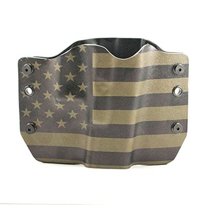 Green & Black USA Flag OWB Holster (Right-Hand, SW Shield 9/40 with TLR6 Laser)