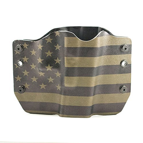 Green & Black USA Flag OWB Holster (Right-Hand, SW Shield 9/40 with TLR6 Laser)