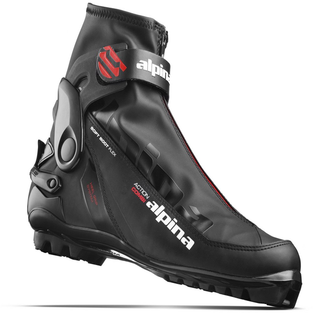 Alpina Sports A Combi Cross Country Skate Classic Cross Country Ski Boots, Black/Red, Euro 40
