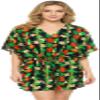 LA LEELA Women's Beachwear Summer Swim Beach Dress Cover Ups for Swimwear Women Plus Size Casual Swimsuit Coverups for Women 3X-4X Coal, Floral Hibiscus Tree view 1