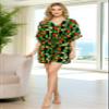 LA LEELA Women's Beachwear Summer Swim Beach Dress Cover Ups for Swimwear Women Plus Size Casual Swimsuit Coverups for Women 3X-4X Coal, Floral Hibiscus Tree view 4