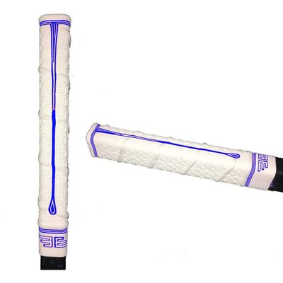 Buttendz TWIRL88 Hockey Stick Replacement Grip - Thin Knob Player Grip for Peak Control, Fits All Stick Sizes - Reusable Rubber Replacement Hockey Grip (White, Blue Drip)
