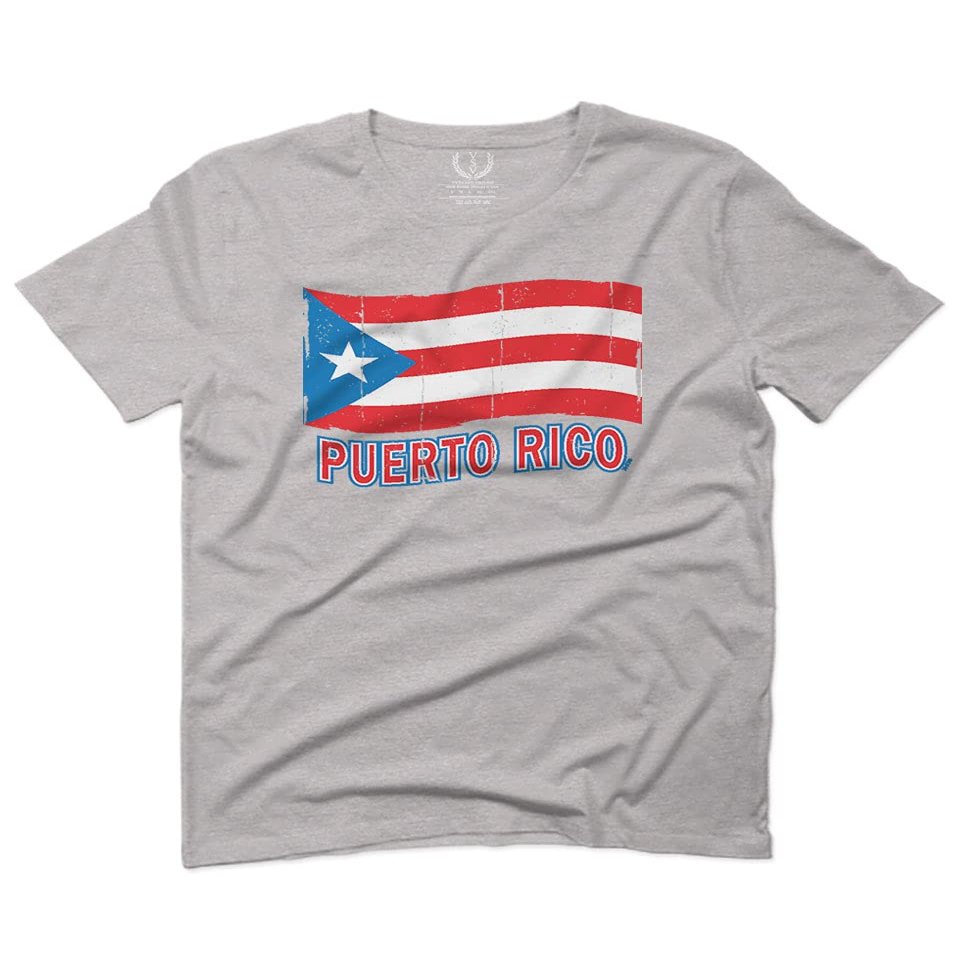 0037 Bandera Puerto Rico Flag Boricua Puerto Rican Nuyorican Pride for Men T Shirt (Light Gray 2X-Large)