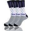 BambooMN Women's Polka Dot Stripe Socks - Black - 3 Pairs - Size 4-10 view 1