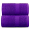 BY LORA Natural Water Absorbent Bath Sheet Towel Set  Oversized, Soft, Eco-Friendly Terry Cotton Towels for Home and Spa - Purple - 2-Pieces view 1