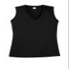 SPORT-TEK Women's Sleeveless PosiCharge Competitor V-Neck Tee | Athletic Fit Shirt, Spring & Summer Workout Tank Top, Trendy Gym Fashion Black view 1