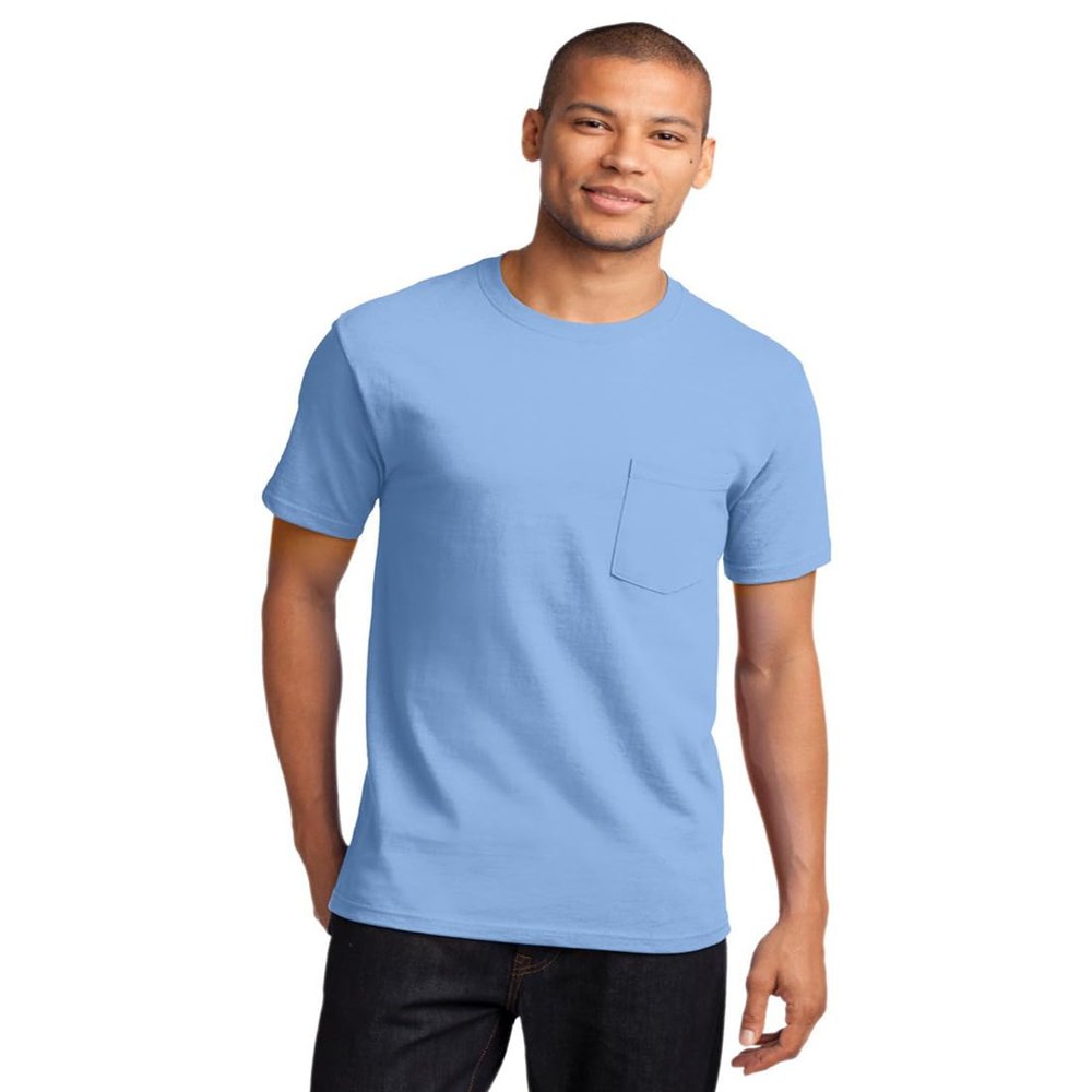 Port & Company Essential Pocket Tee-PC61P-2XL-Light Blue