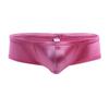 FEESHOW Men's Shiny Low Rise Bikini Briefs Bulge Pouch Cheeky Underwear Swimwear Hot Pink Medium (waistline:27.0-36.0") view 1