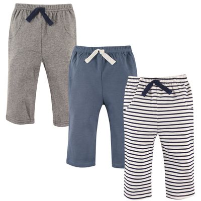 Hudson Baby Unisex Baby Cotton Pants and Leggings Navy Stripe, 18-24 Months