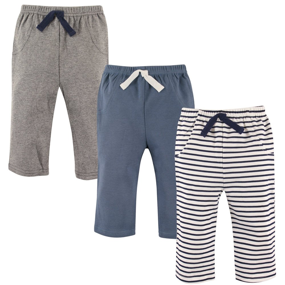 Hudson Baby Unisex Baby Cotton Pants and Leggings Navy Stripe, 18-24 Months