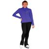 ChloeNoel JT811 Solid Fleece Fitted Elite Figure Skating Jacket w/Mini Skating Crystals Combination(Purple,Size CXL/AXS) view 1