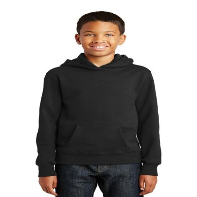 Port & Company Youth Fleece Pullover Hooded Sweatshirt Jet Black