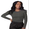 Sivvan Scrubs for Women - Long Sleeve Comfort Underscrub Tee - S8500 - Heather Charcoal - 2X view 1