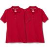French Toast Girls 2 Pack Short Sleeve Stretch Piqu Polo, Red, XS(4/5)