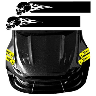 Skull Fender Hash Mark Bars Vinyl Racing Stripes Graphic Decals 5" (Fits Ford Mustang & Shelby) Driver Side - Blue