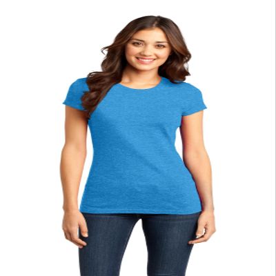 District Women's Fitted Very Important Tee XS Heathered Bright Turquoise