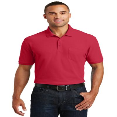 Port Authority Core Classic Pique Pocket Polo Shirt Rich Red