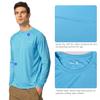 baleaf Men's Rash Guard Shirts Fishing Long Sleeve UV Sun Protection SPF T-Shirts UPF 50+ Lightweight Beach Blue Size XL view 3