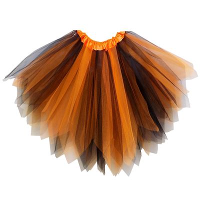 So Sydney Orange & Black Adult Plus Kids Size Pixie Fairy Tutu Skirt Halloween Costume Princess Dress Up (L (Adult Size))