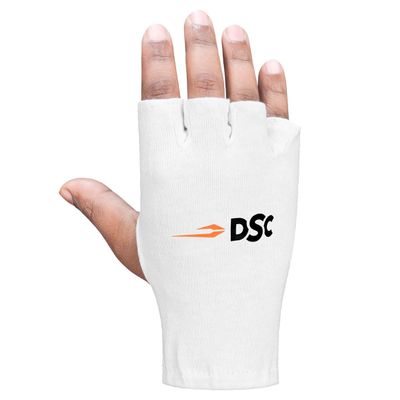 DSC Attitude Fingerless Cricket Batting Inner Glove (Colour: White, Size: Youth) | Closure Type: Elasticated Wristband | for Both-Hand Batsman | Cricket Inner Glove
