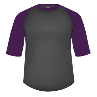 B-Baseball Tee Graphite/Purple 2X-Large