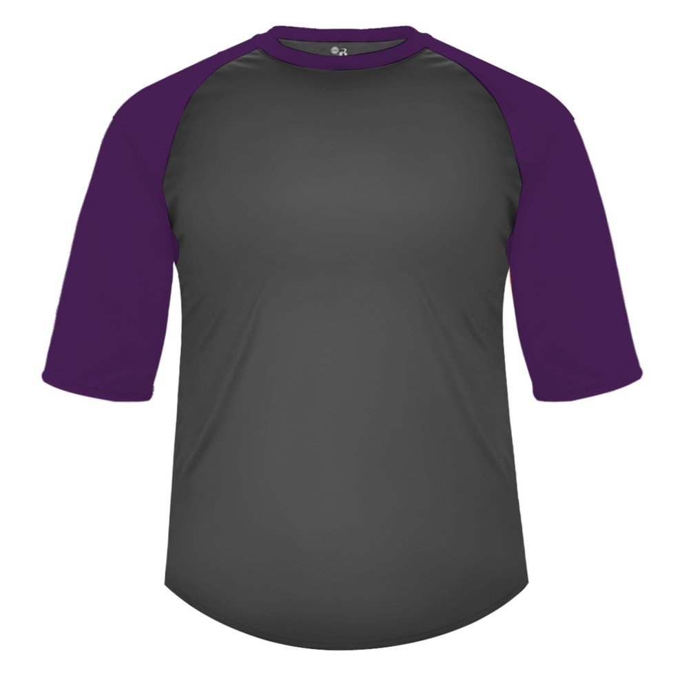 B-Baseball Tee Graphite/Purple 2X-Large