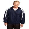 SPORT-TEK Unisex Fleece-Lined Colorblock Jacket | Warm Windbreaker Jacket for Men & Women, Water Resistant Zip Up Hoodie view 1