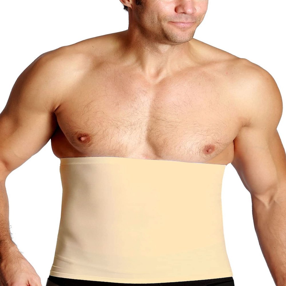 Insta Slim Mens Slimming Compression Firming Belt, Slimming, Tummy Control, Special Occasions, Back Support, Posture Support (Nude, Large)