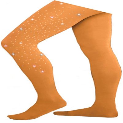 ChloeNoel Figure Skating Medium Tan Footed Tights TF8830 w/Crystal Medium Tan Adult Small