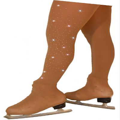 ChloeNoel Figure Skating Medium Tan Over The Boot Tights TB8832 w/Crystal Medium Tan Adult Small