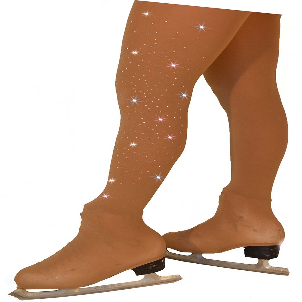 ChloeNoel Figure Skating Medium Tan Over The Boot Tights TB8832 w/Crystal Medium Tan Adult Small