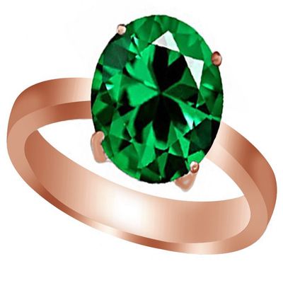 Solitaire Engagement Ring for Women Round Simulated Emerald 925R Silver-12