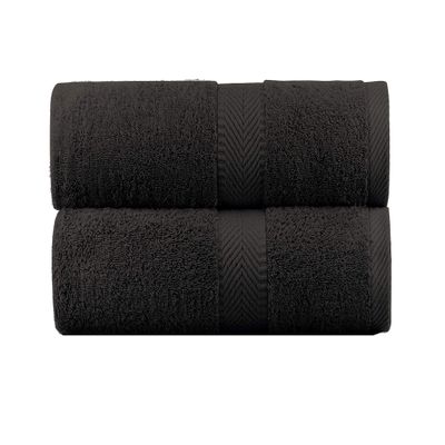 BY LORA Natural Water Absorbent Bath Sheet Towel Set  Oversized, Soft, Eco-Friendly Terry Cotton Towels for Home and Spa - Charcoal - 2-Pieces
