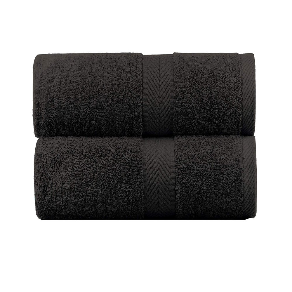 BY LORA Natural Water Absorbent Bath Sheet Towel Set Oversized, Soft, Eco-Friendly Terry Cotton Towels for Home and Spa - Charcoal - 2-Pieces