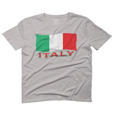 0039. Italia Vintage Distressed Italy Italian National Flag for Men T Shirt (Light Gray 2X-Large)