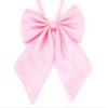 AKOAK Adjustable Pre-tied Bow Tie Solid Color Bowties for Women ties,Pink view 1