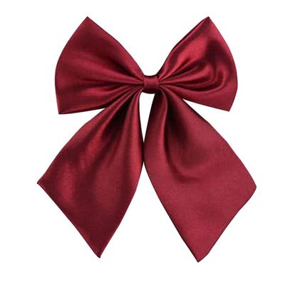 AKOAK Adjustable Pre-tied Bow Tie Solid Color Bowties for Women ties,Wine Red