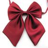 AKOAK Adjustable Pre-tied Bow Tie Solid Color Bowties for Women ties,Wine Red view 3