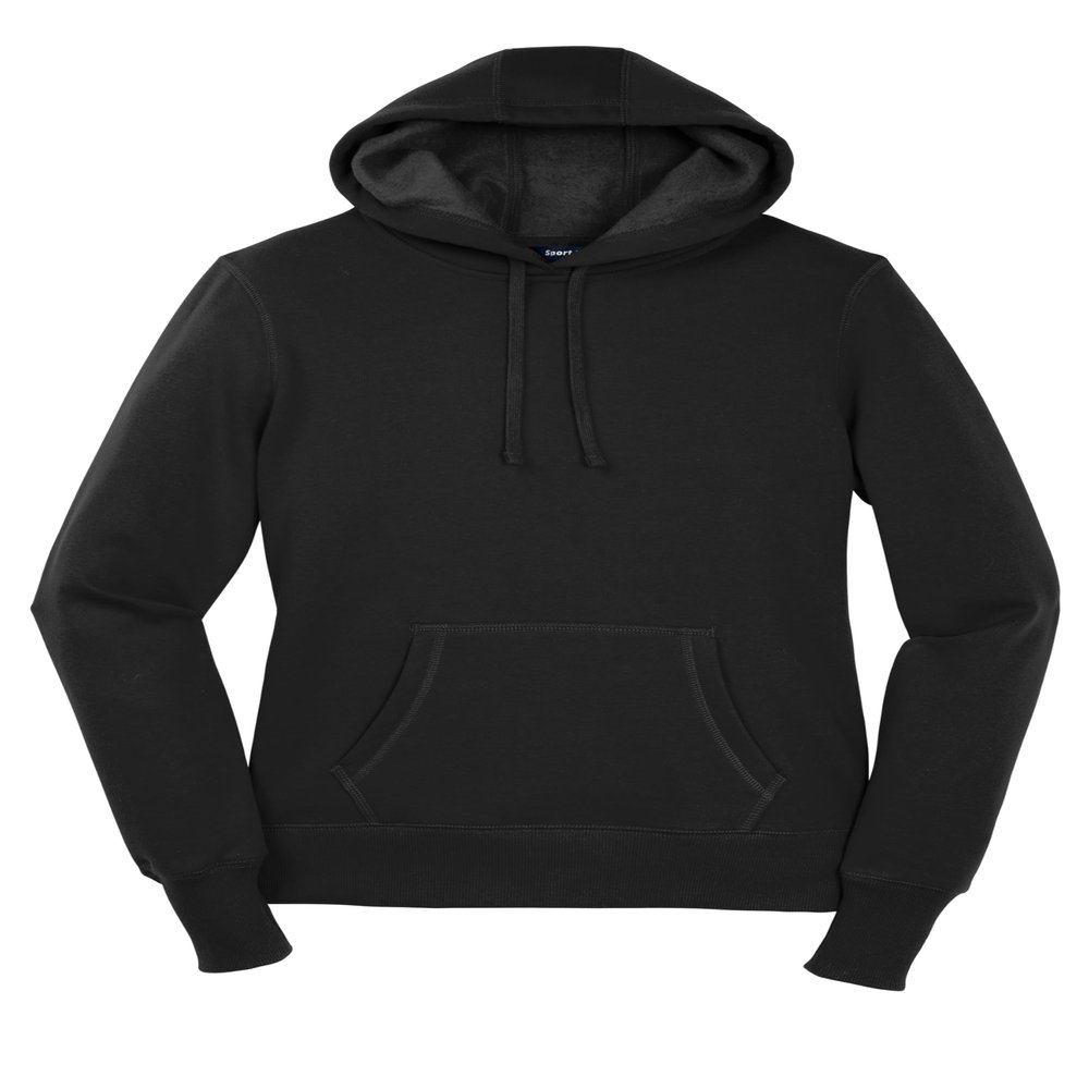 SPORT-TEK Women's Pullover Hooded Sweatshirt, Black, Small