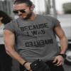 American Classics Top Gun 1980's Military Action Movie Because I was Inverted Adult T-Shirt - X-Large - Graphite Heather view 2