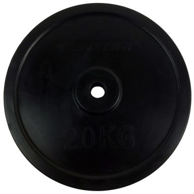 Tunturi Unisex Adult Weight Plates Rubber Plate 20.0kg, Single Plate - Black, 1