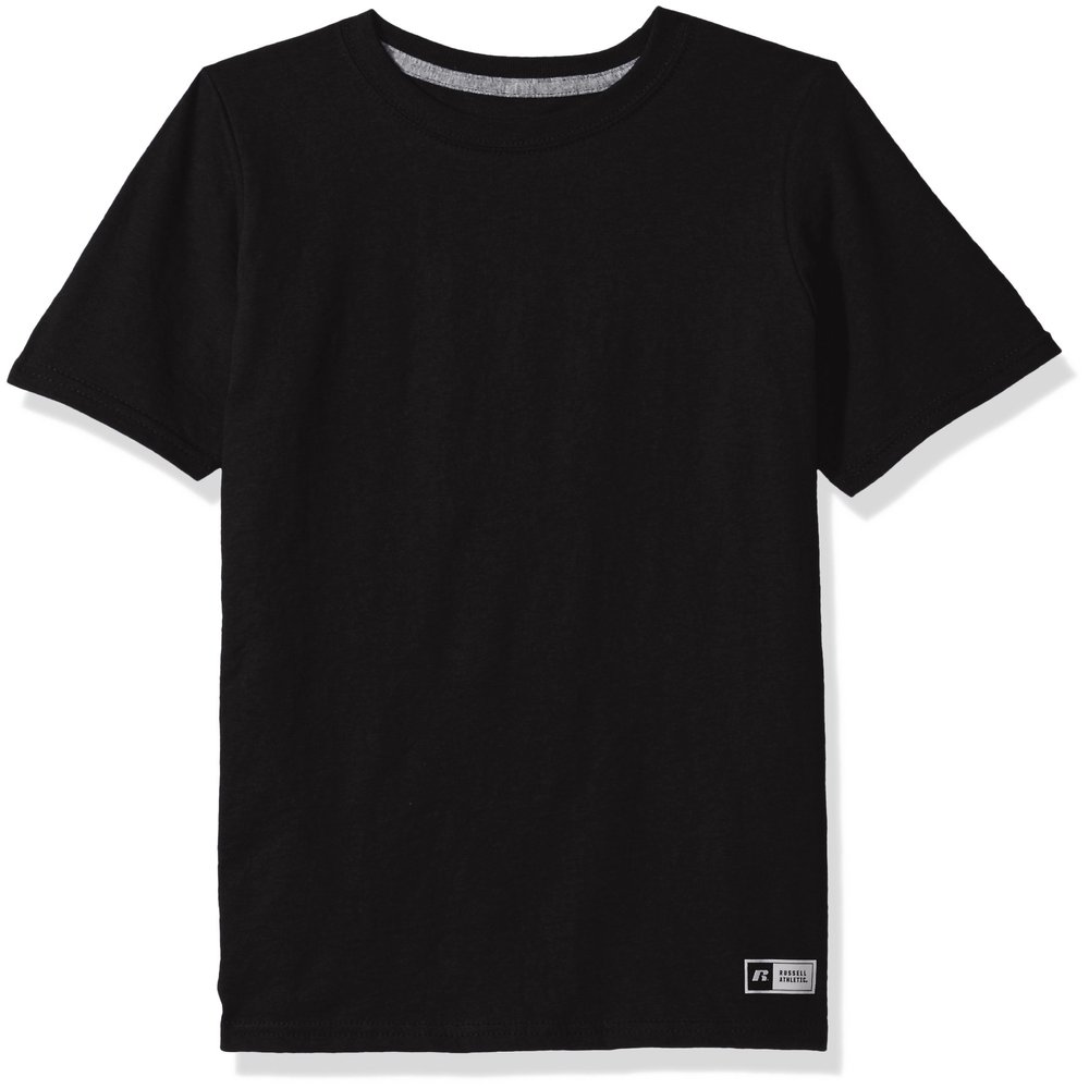 Russell Athletic Big Boy's Essential Short Sleeve Tee Shirt, Black, S