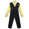 Luca Gabriel Toddler Boys' 4 Piece Pinstripe Vest Shirt Tie Pant and Hanky Set Banana - 2t view 1