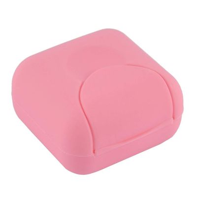 Inovat 2 Pcs Small Size Plastic Soap Case Holder Container Box Home Outdoor Hiking Camping Travel,2.75 * 2.75 * 1.65 inch Pink